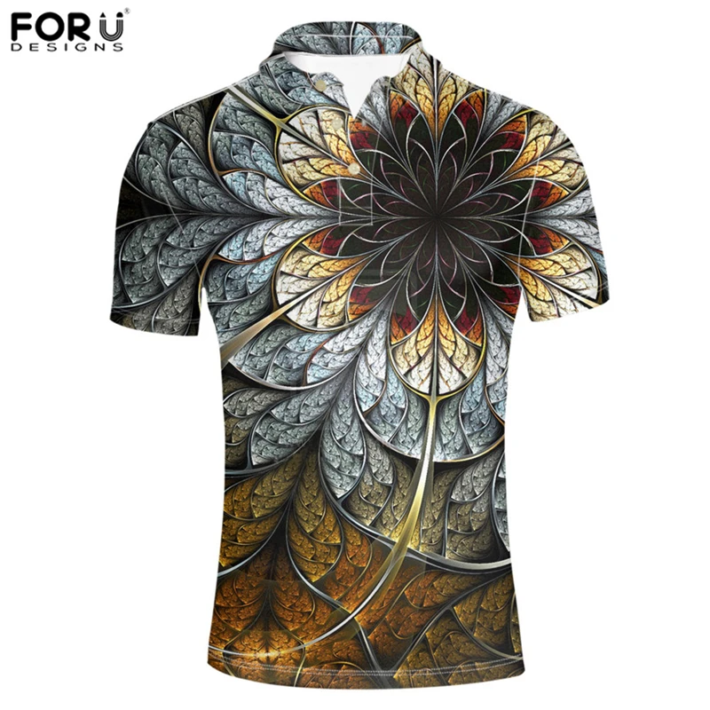 Forudesigns Для Мужчин's Мужские Поло рубашка с цветочным принтом Для мужчин S Футболки классический Цвет футболка с коротким рукавом взрослый мужчина Фирменная летняя одежда Лидер продаж