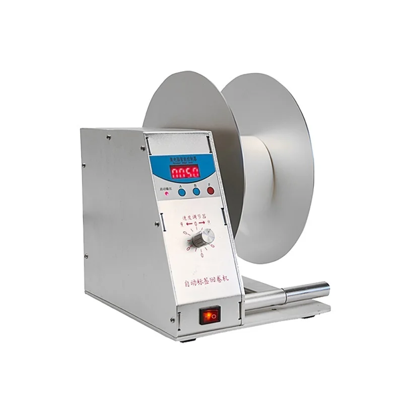 Automatic rewinding machine barcode sticker label clothing tag washing label rewinder