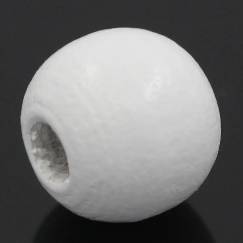 

200 PCs Doreen Box Wood Spacer Beads Round White Dyed 10mm Dia. Wooden Bead For DIY Jewelry Making Accessories,Hole: 3mm