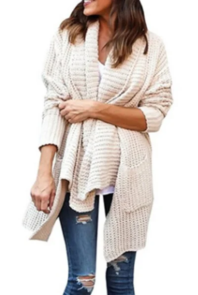 2019 hot style knit shirt baggy large size double pocket irregular lapel sweater cardigan |