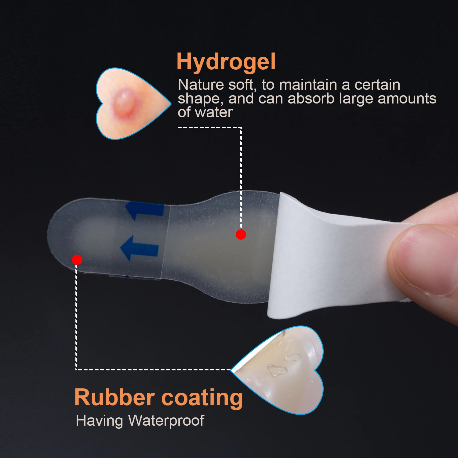 2 шт. пластырь для облегчения боли в пятке педикюра блистерная гидроколлоидный