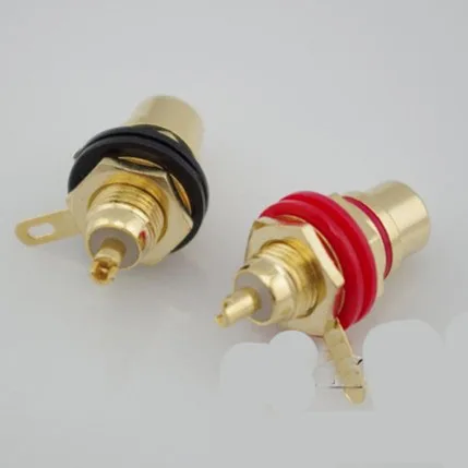 Бесплатная доставка 20 шт./лот Медный позолоченный разъем RCA крепление на панель