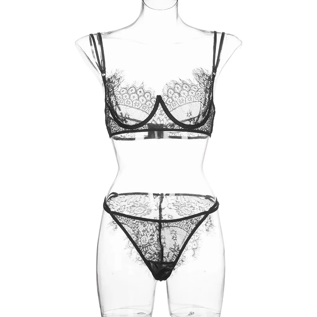 Новый Для женщин кружевной бюстгальтер и трусики комплект нижнего белья Sous Vetement