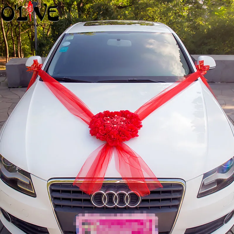 Artificial Flowers Car Decoration Sets Wedding Pompoms Silk Flower Foam Pearl Garland DIY Wreath Accessories | Дом и сад
