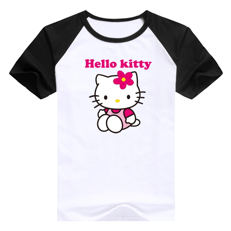 2016 милые дизайнерские топы футболки рисунок Hello Kitty Женская Футболка harajuku kawaii