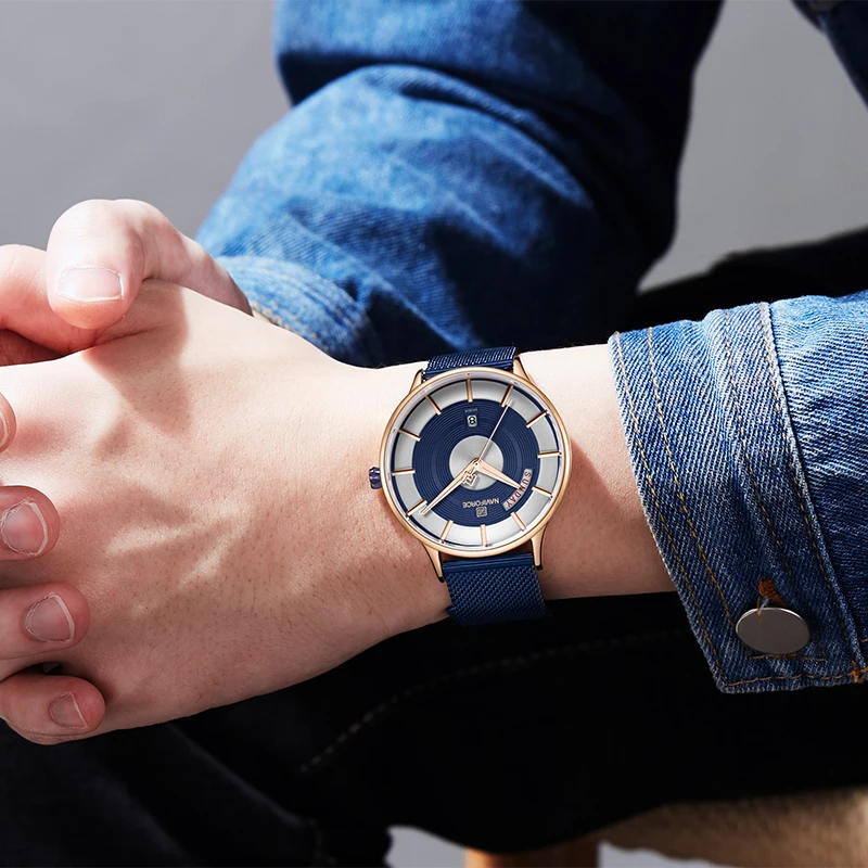 NAVIFORCE мужские часы 2019 новые деловые наручные дата водонепроницаемые спортивные