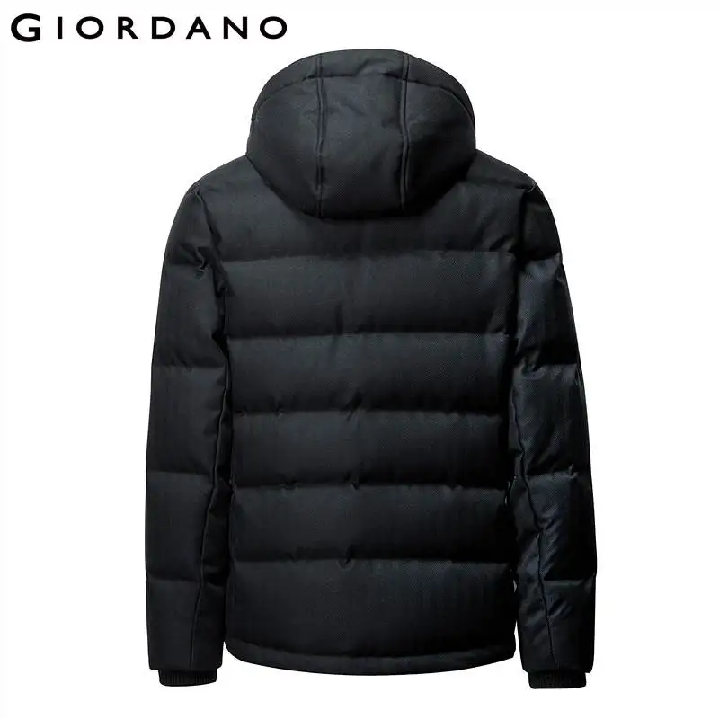 Giordano мужской пуховик со съёмным капюшоном из натурального утиного пуха,выполнен в двух цветовых вариантах