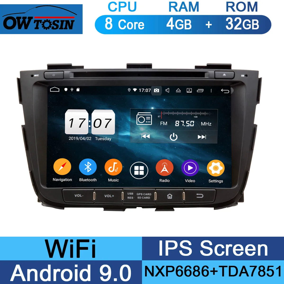 32G " ips Восьмиядерный 4 Гб ОЗУ+ 64 Гб ПЗУ Android 9,0 Автомобильный DVD Радио gps Navi для Kia Sorento 2012 2013 DSP CarPlay Parrot BT - Цвет: 32G