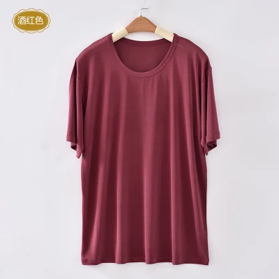 Летняя мужская шелковая футболка с коротким рукавом 100% Шелковая трикотажная