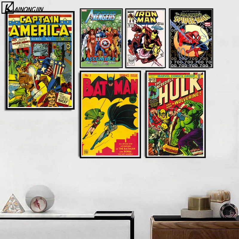 Стэн книга плакат Винтаж Marvel DC Leess комиксы постеры с супергероями и принтами Холст Живопись стены Искусство для гостиной домашний декор