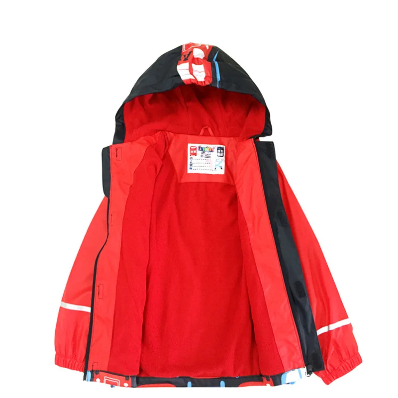 Детский непродуваемый плащ из ПУ кожи с флисовой подкладкой|jacket children|children