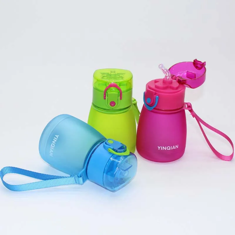 Пластиковая детская бутылка для воды с соломинкой 300 мл дорожный спортивный