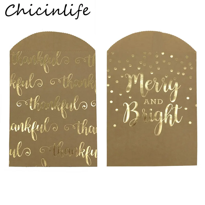 Chicinlife 10 шт. благодарны веселый и яркий Бумага сумки благодарения вечерние