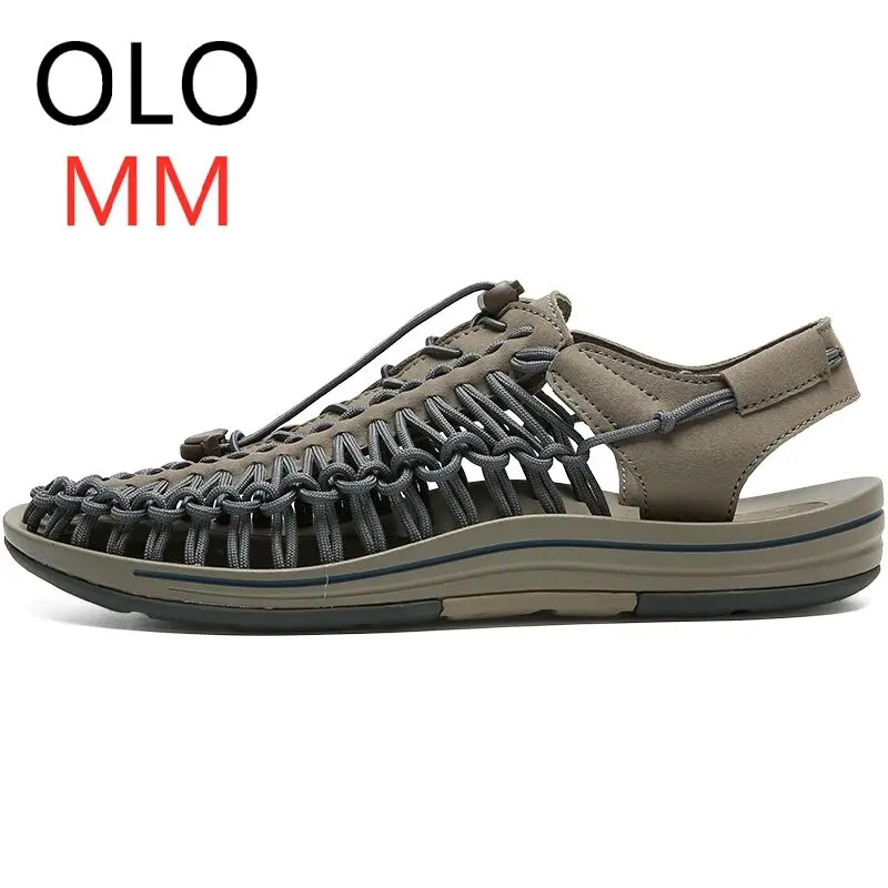 OLOMM/Новинка 2019 г. летние мужские сандалии Модные ручной работы плетеный дизайн