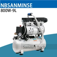 800w 9l mini air compressor oilless high pressure mute design wood working home application ac220v high quality sanmin