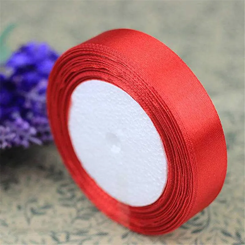 Рулон двухсторонней шелковой атласной ленты цветная лента 2 см для украшения