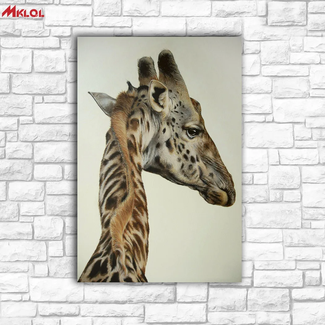 

Large Wall Art, Giraffe,Restaurant study Bedroom Decor Wall oil Painting Print Nice wall picture for living room no frame