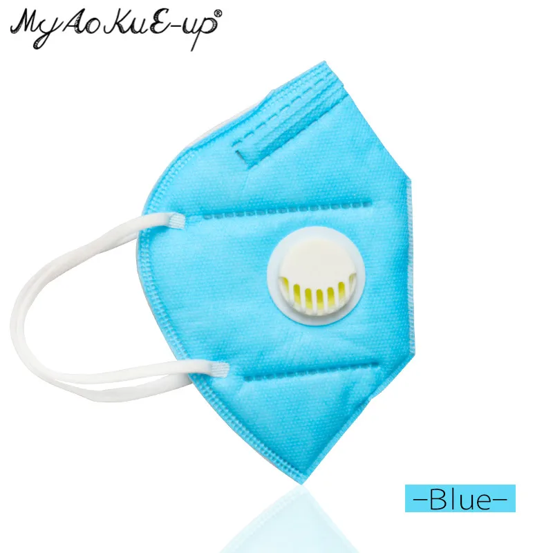 Blue Одноразовые медицинские маски Анти-пыль дыхательный клапан Пылезащитная Маска 1 шт. эластичный слой хирургическая петля маска для лица Защитная крышка маски - Цвет: Blue