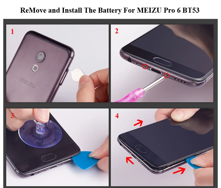 Nohon Аккумулятор для MEIZU Pro 6 Pro6 BT53 2560 мАч встроенный телефон большой емкости литий-полимерная батарея для MEIZU Pro 6 батареи+ Инструменты