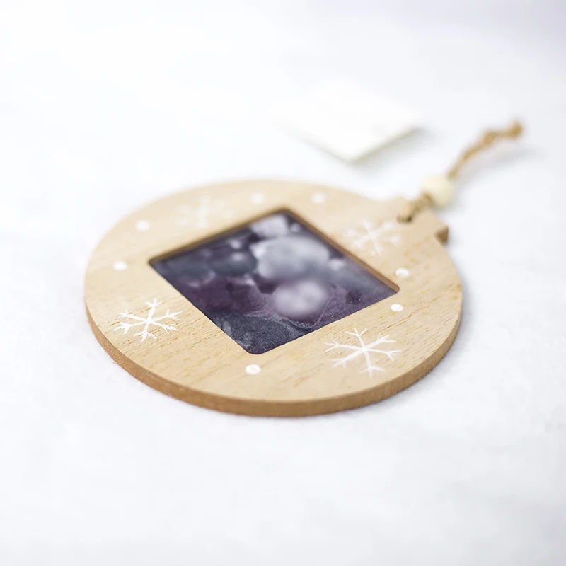 Деревянная фоторамка в форме шарика современный простой стиль DIY рождественская