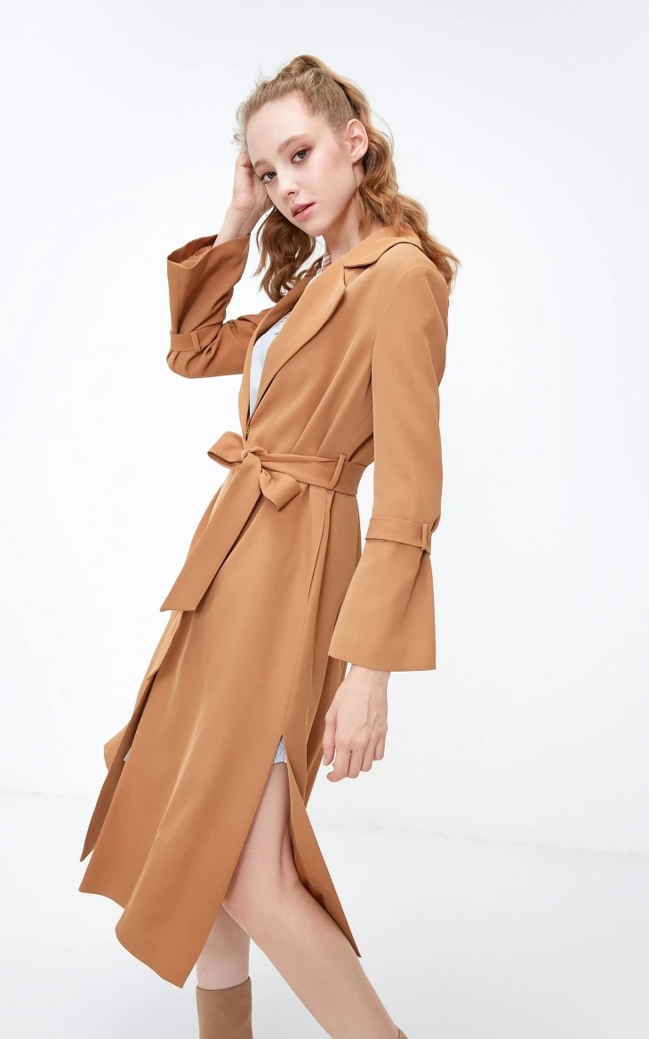 Vero Moda женский тонкий приталенный с разрезом подол потайные пуговицы минималистский Тренч | 318321535