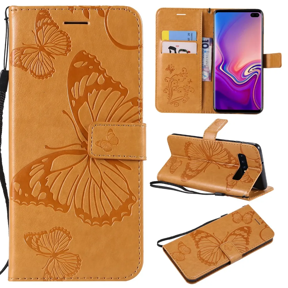 360 Magnetic Full For Samsung Galaxy Note 9 8 S9 S10 Plus Lite S10E Stand Wallet Case Soft TPU Leather 3D Butterfly Flip Cover | Мобильные