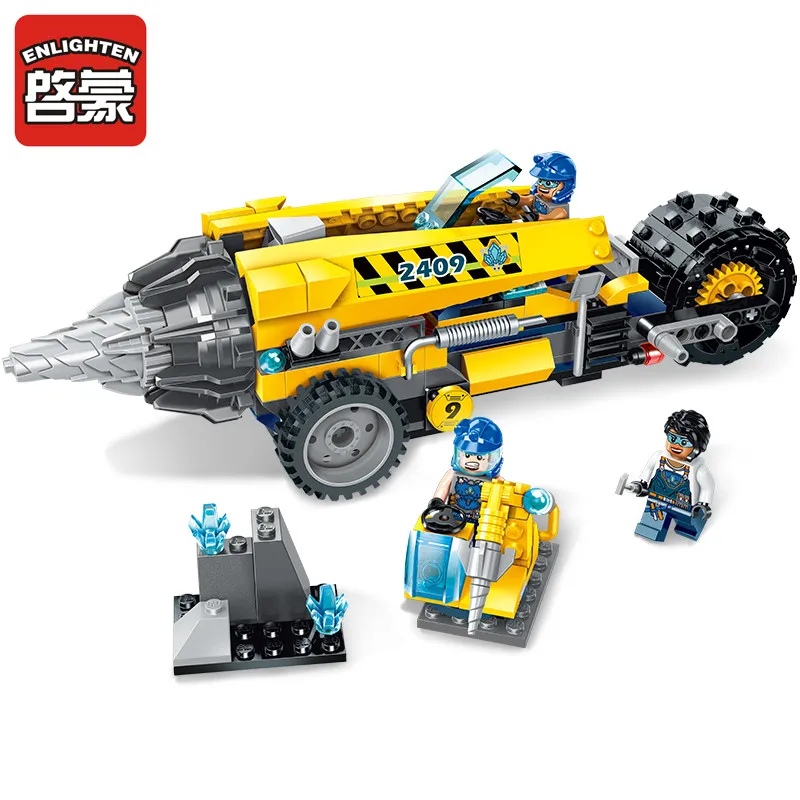 Enlighten строительный инженерный строительный блок Technic Kyanite Squad Kyanite Transporter 3 рисунок 309 шт кирпич-без коробки - Цвет: 2409