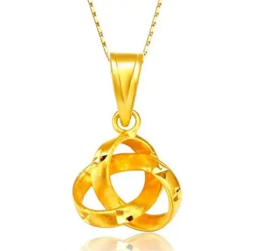 

1pcs 24K Yellow Gold Pendant /3D Craved lucky Happy Flower Pendant / 1.29g