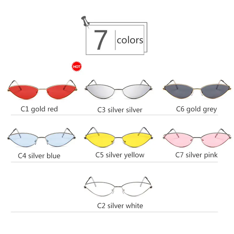 

Q Fashion Clear Lenses Small Box Brand Designer Cat Eye Frame UV400 Women Sunglasses Metal Triangle Frame Oculos de sol