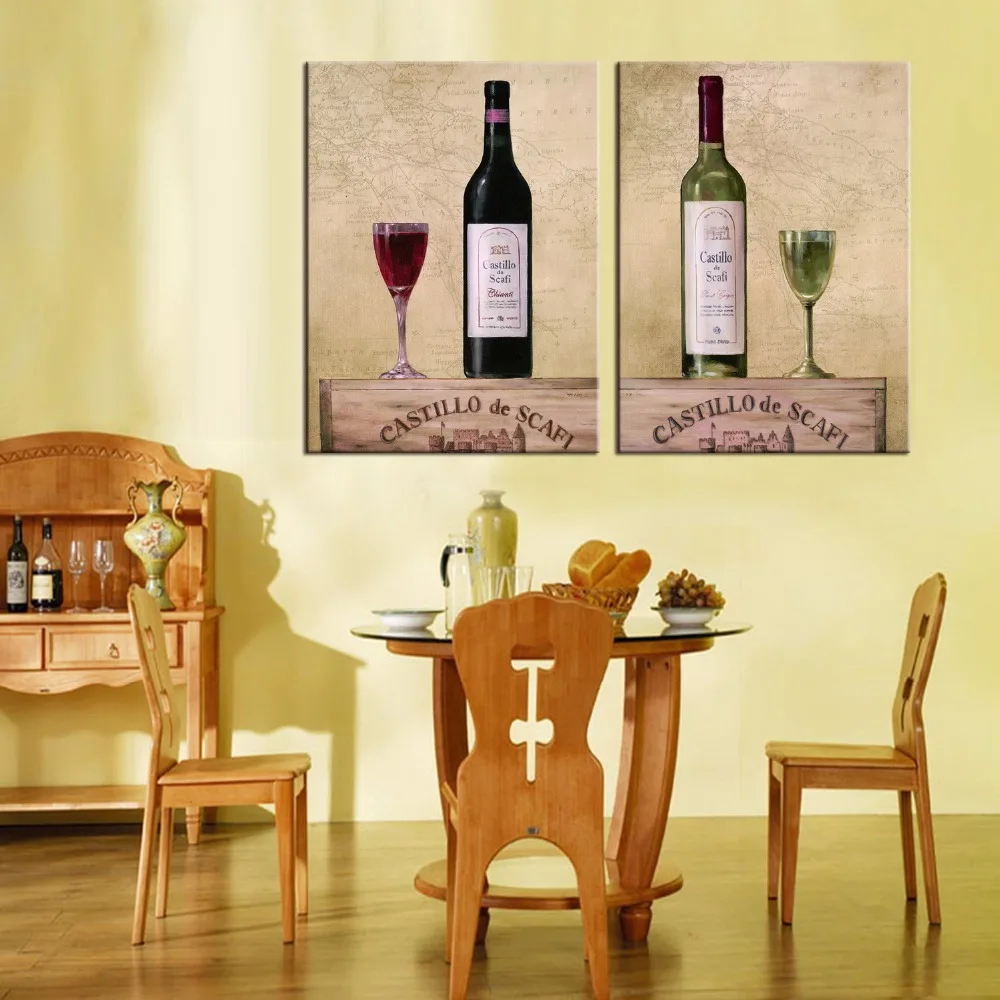 Горячая Распродажа 2 шт./компл. ресторанная стеклянная Серия Холст принты