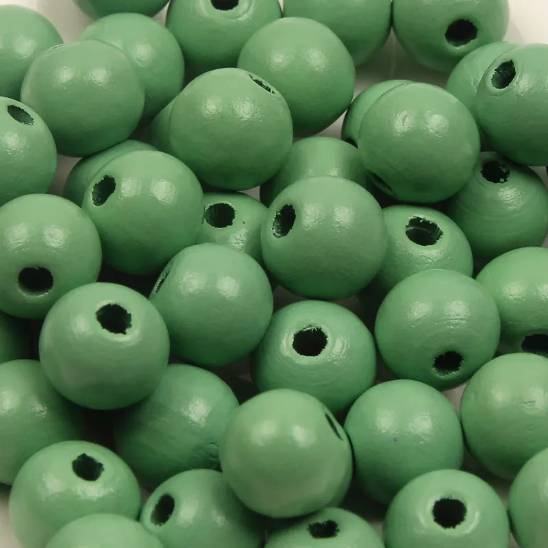 DIY 200/100/50 шт 8/10/12 мм Высокое качество и дешевая цена, смешанные Цвет деревянный Бисер для браслетов, для изготовления украшений вручную браслет - Цвет: Green