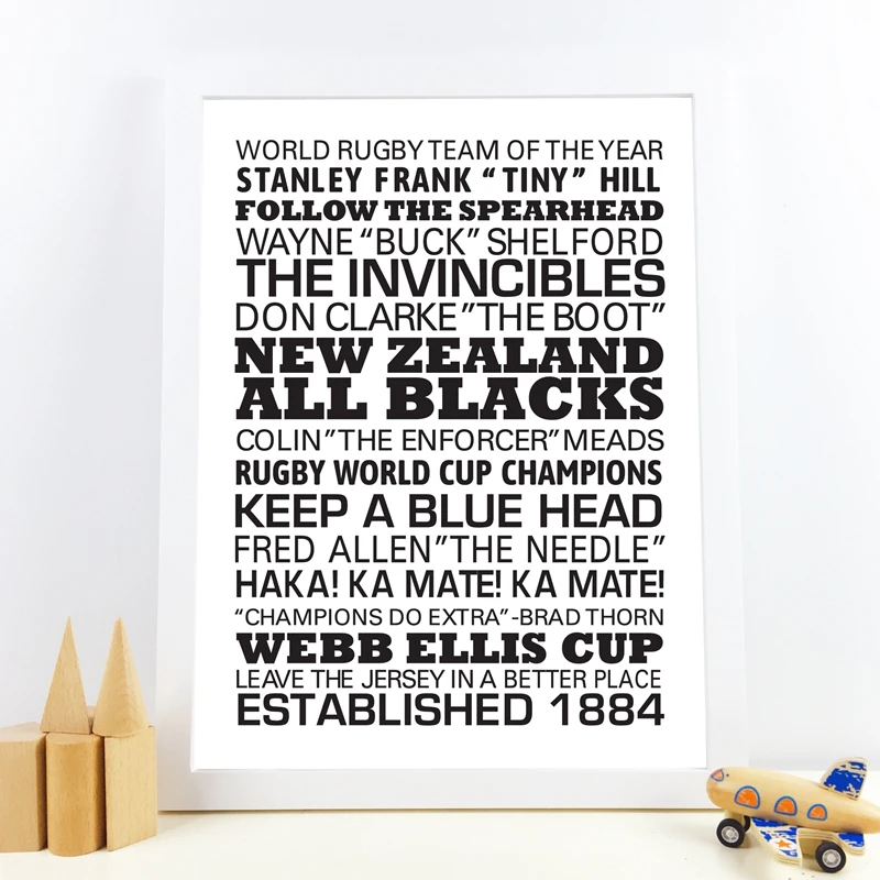 Новая Зеландия Все черные регби Холст принты и плакат мир команда года котировки