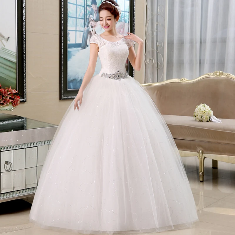 Женское свадебное платье с открытой спиной кружевное и кристаллами | Свадьбы