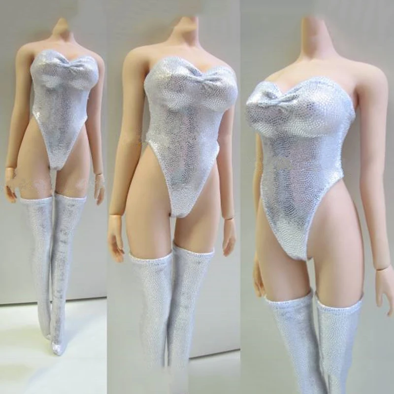 

1/6 Scale Female Figures Dolls Bodies Sexy Strapless Jumpsuit Tops and Socks Models Accessories For 12 Inches Figures