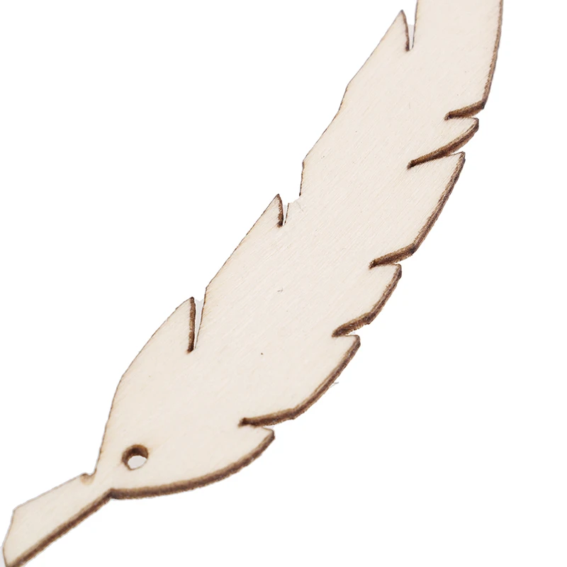 25 шт. деревянная форма Свадебный декор лазерная резка деревянные перья украшение