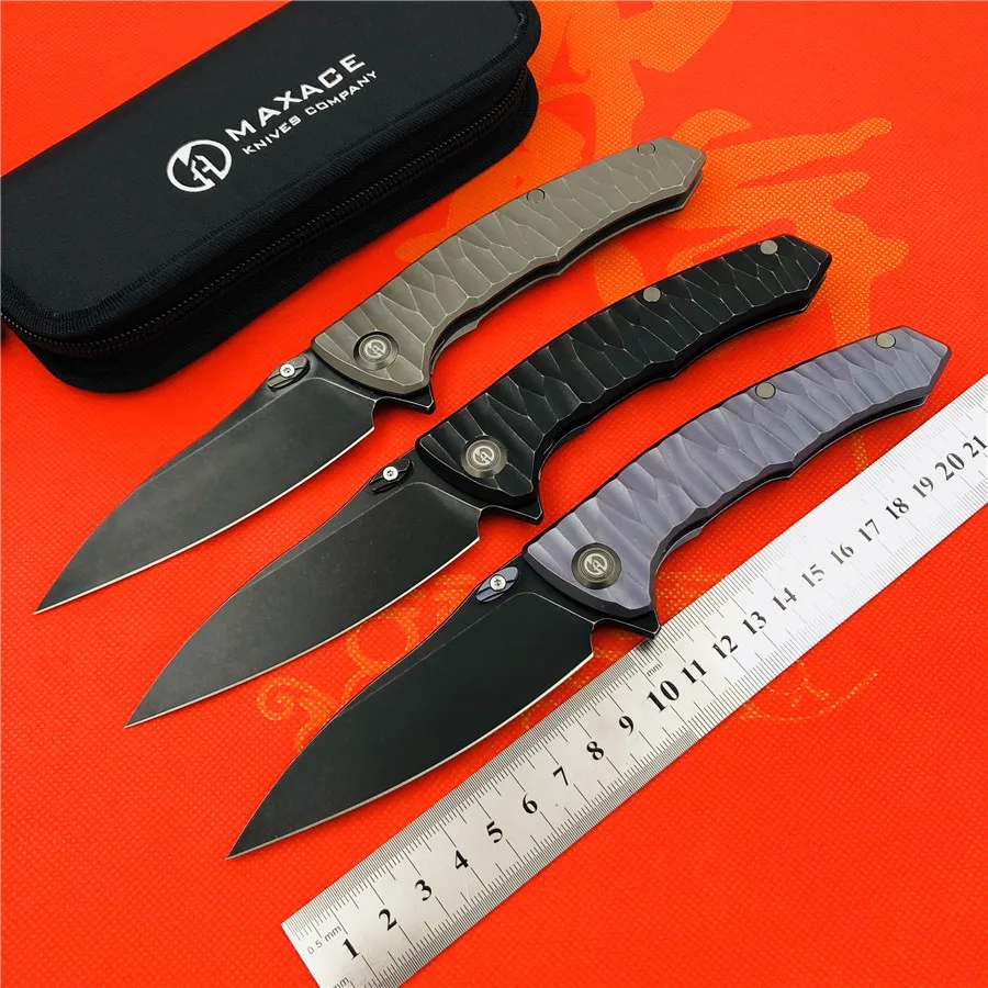 MAXACE Ворон Флиппер складной нож M390 лезвие TC4 титановая ручка Открытый лагерь Охота выживания карманные Кухонные Ножи EDC инструменты