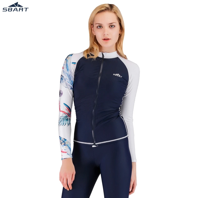 SBART Women Swimsuit Long Sleeved Rashguard Surf Swimwear Super Elastic Quick Drying Rash Guard Sunscreen Beach Diving UV Jacket | Спорт и