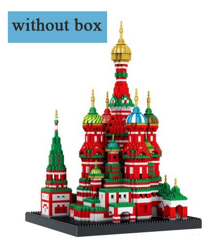 16066(without box) Архитектура знаменитого собора Василия строительные блоки игрушки алмазные блоки Diy кирпичи развивающие игрушки для детей - Цвет: 16066(without box)
