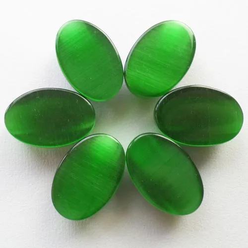Бесплатная доставка 10 шт. красивые Овальные Кабошоны с зеленым кошачьим глазом