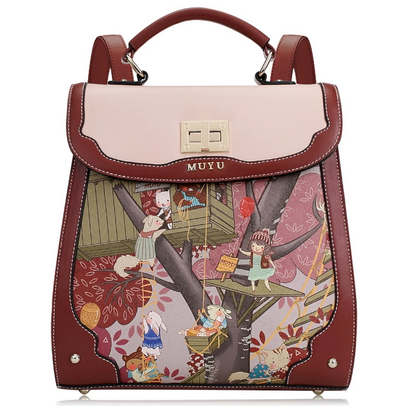 Женский рюкзак в стиле преппи школьная дорожная сумка тоут брендовая мультяшная