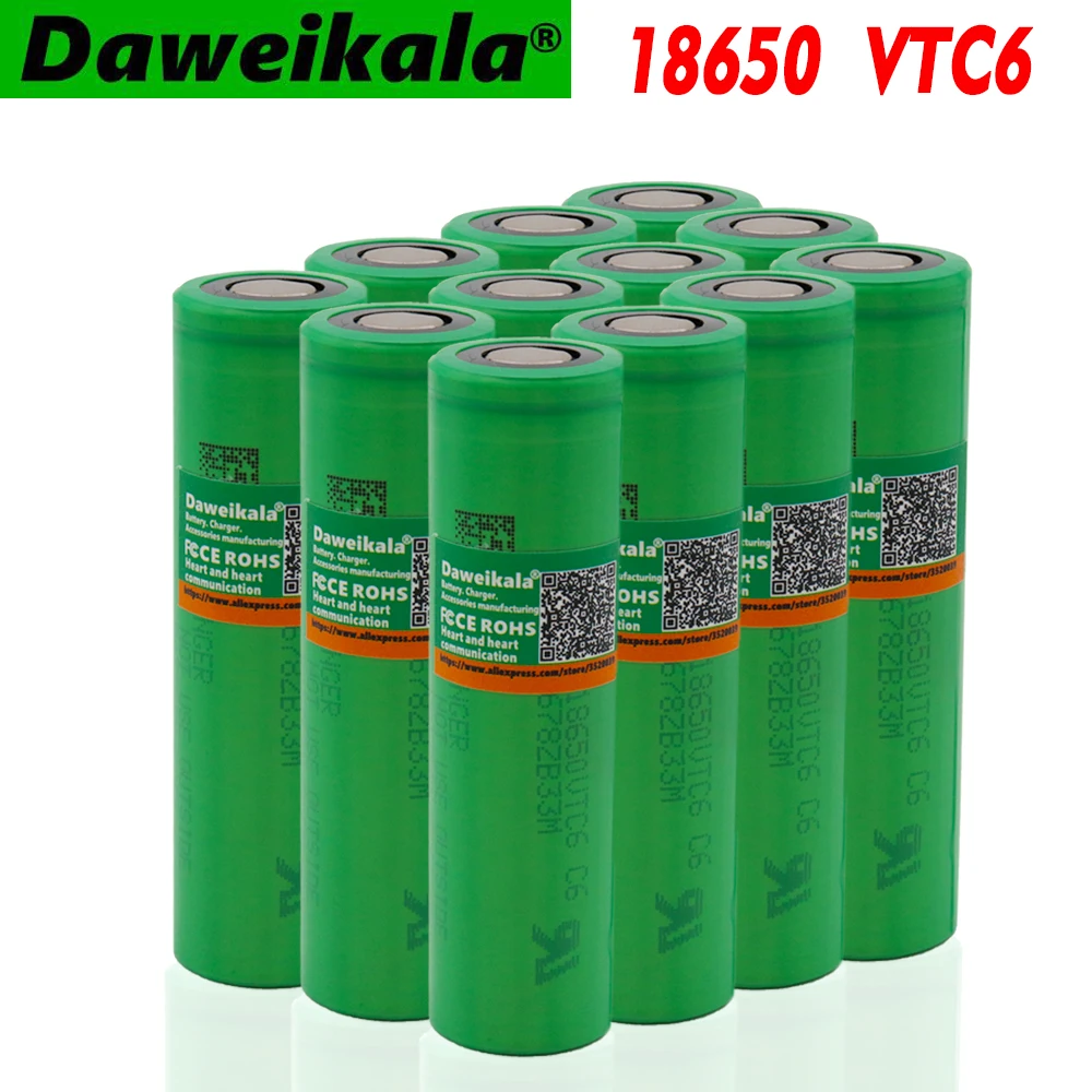 Daweikala 10 шт. оригинальный VTC6 3 7 V 3000 mAh литий ионный batera 18650 vtc6 игрушки herramientas