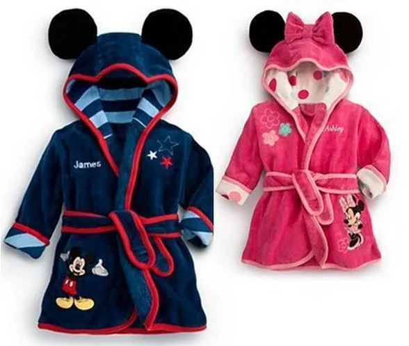 

Winter & Autumn Children's Cartoon Bathrobe Coral Fleece Baby Bath Robe Boys& Girls Coral velvet Robes Kid drop shipping