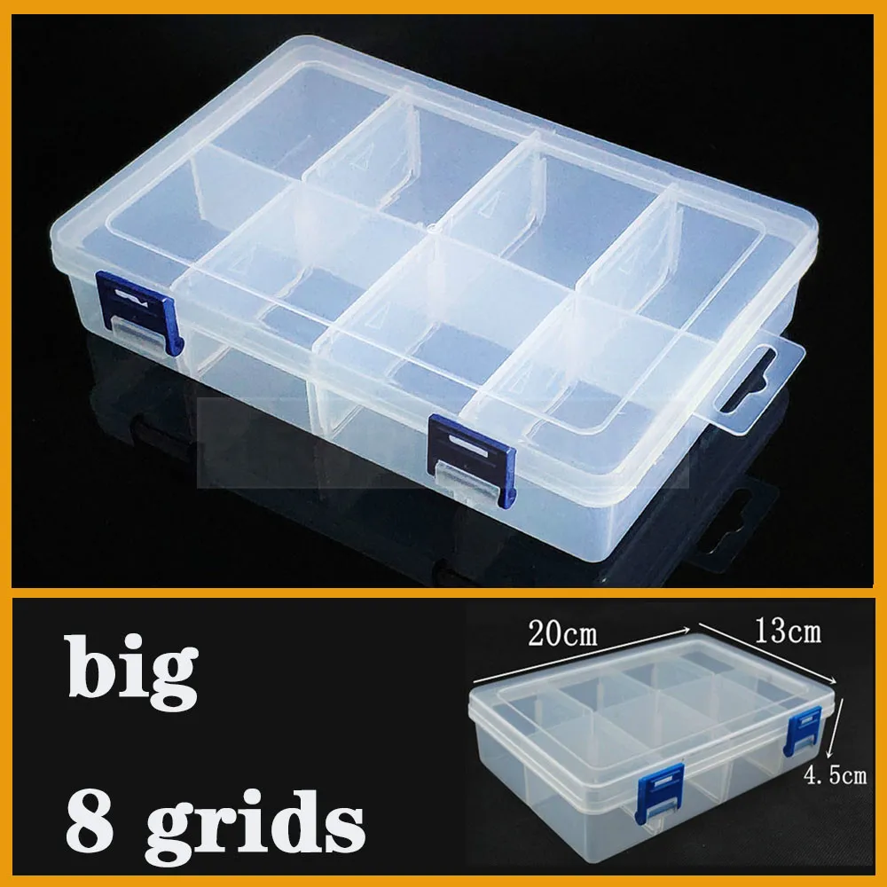 

8 grid Plastic Box Practical Adjustable Compartment Jewelry Bead storage case Screw Holder Case Display Organizer Container