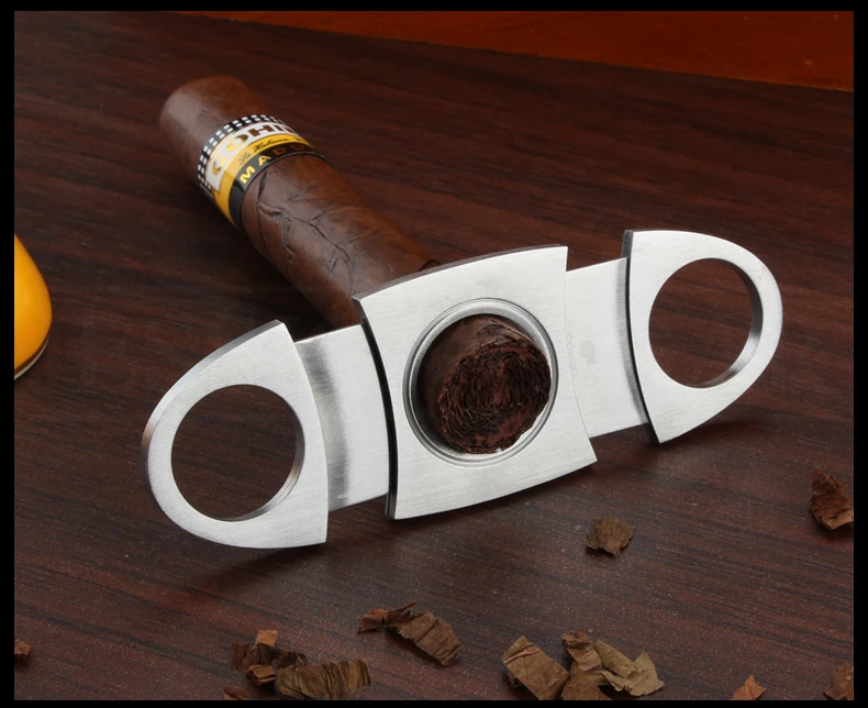 COHIBA из нержавеющей стали Острый сигарный Нож металлический ветрозащитный 3 струйный газовый сигаретный прикуриватель W/удар аксессуары для сигар набор