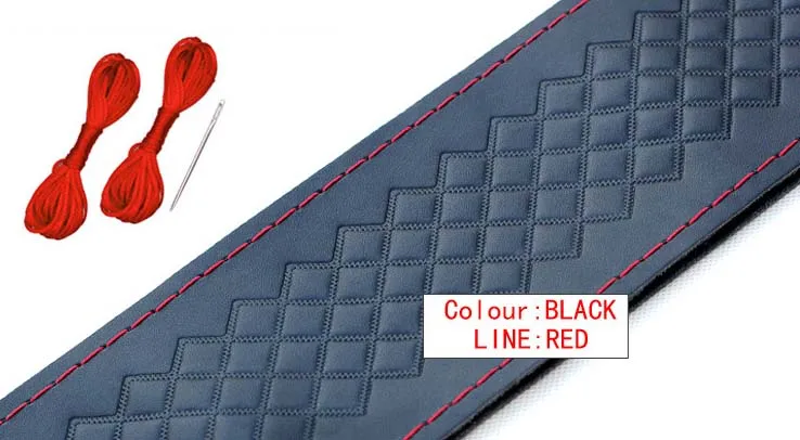 42CM BLACK LINE RED BACANO автомобиль оплётка рулевого колеса для автобуса RV/Уникальные; новая модель замшевых туфель; Автоматическое рулевое колесо крышка 42/45/47/50 см изготовление размеров под заказ - Название цвета: 42CM BLACK LINE RED