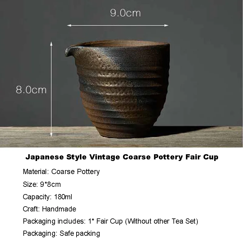Zen в японском стиле винтажная грубая гончарная ярмарка чашка для справедливости
