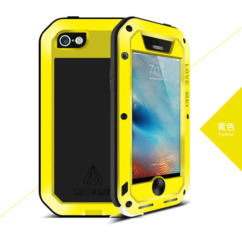 Love Mei бренд чехол для iPhone 5 5S SE металлический противоударный телефон чехол для iPhone 5 5S SE полный корпус анти-осень прочный бронированный чехол