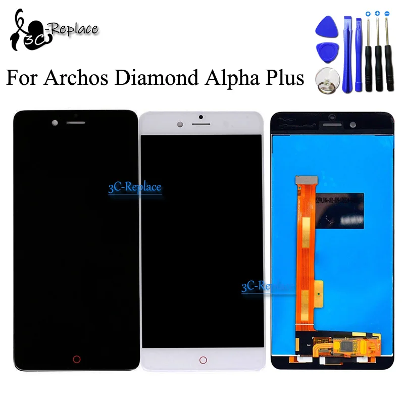 Черный/белый 100% тестирование 5 2 дюймов для Archos Diamond Alpha плюс ЖК-дисплей Дисплей
