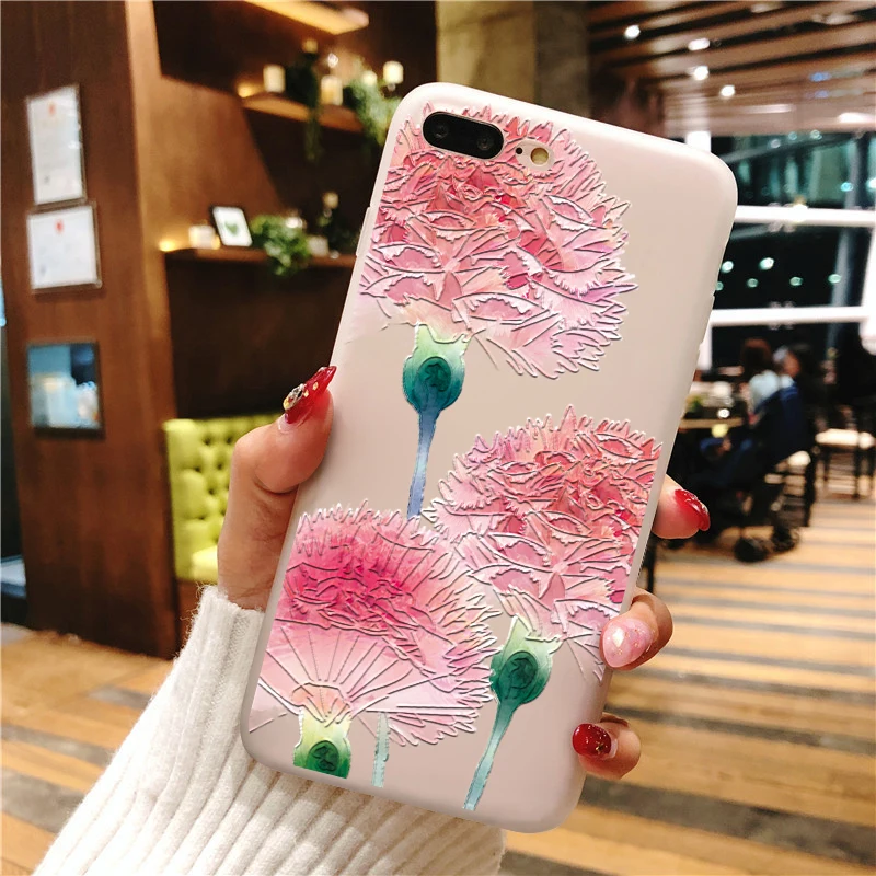 3D тиснение Матовый Цветок ТПУ для huawei Honor View 20 8X 6A 10 7A Play 9 P30 P20 P9 P10 Pro Lite Mini P smart Plus чехол