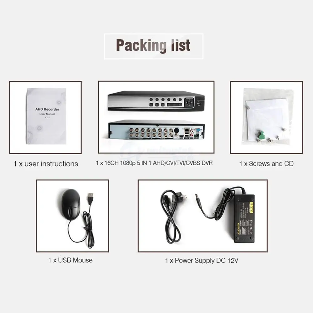 5 в 1 гибридный видеорегистратор 16CH AHD 1080 P CVI TVI CVBS 16 каналов 2 * SATA HDD DVR NVR рекордер|nvr